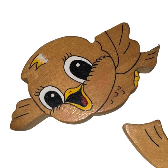 3 Hand Painted Vintage Birds Wall Decor Plaques Baby Child Room - Picture 4 of 8